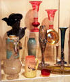 American glass & porcelain vases & decorative objects at Sedgwick County Historical Museum. Wichita, KS.