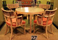 Table & chairs by Dunbar Furniture Co. at Sedgwick County Historical Museum. Wichita, KS.