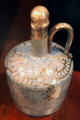 Fulper silver-overlaid jug with blue crystalline glaze at Sedgwick County Historical Museum. Wichita, KS.