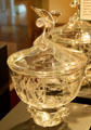Steuben engraved glass centerpiece by George Thompson & Don Wier at Sedgwick County Historical Museum. Wichita, KS.