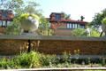 Globe planter & roofline of Allen-Lambe House. Wichita, KS.