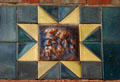 Arts & Crafts movement tile of man with beard. Covington, KY.
