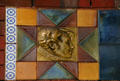Arts & Crafts movement tile of man with lace collar. Covington, KY.
