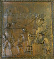 Bienville & the Black Code bronze door panel in Louisiana State Capitol. Baton Rouge, LA.