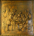 Drafting the Constitution of the United States bronze door panel in Louisiana State Capitol. Baton Rouge, LA.