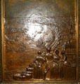 New Orleans of 1850 bronze door panel in Louisiana State Capitol. Baton Rouge, LA.