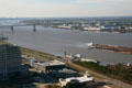 View of Mississippi River & Interstate Highway 10 bridge from top of State Capitol building. Baton Rouge, LA.