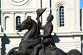 Detail of equestrian statue of General Andrew Jackson in Jackson Square. New Orleans, LA