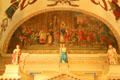 Mural of St Louis starting the 7th Crusade painted in St Louis Cathedral. New Orleans, LA.