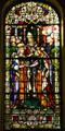 Marriage of Louis IX to Marguerite of Provence by German stained glass Oidtmann studios in St Louis Cathedral. New Orleans, LA.
