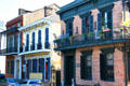 Brick & yellow streetscape of. New Orleans, LA.