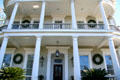 Front portico of Robinson House in Garden District. New Orleans, LA