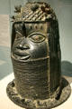 Edo peoples iron head from Benin Kingdom, Nigeria, at New Orleans Museum of Art. New Orleans, LA.