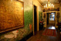 Entry hall of Houmas House painted with nature scenes. Burnside, LA.