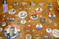 Kennedy presidential campaign buttons in JFK Library. Boston, MA.