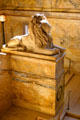 Memorial lion on stairwell of Boston Public Library. Boston, MA.