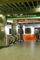 Boston underground trains at North Station. Boston, MA.