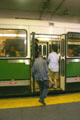 Streetcars running underground. Boston, MA.