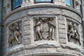 Civil War carvings on Lowell Memorial Hall Library. Lowell, MA.