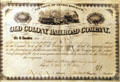 Old Colony Railroad Co. stock certificate at Fall River Rail Museum. Fall River, MA.