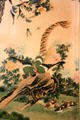 Exotic birds painted on antique imported oriental wallpaper Rotch-Jones-Duff House. New Bedford, MA.