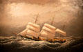 Packet-ship Cultivator in a Gale painting by Charles Sydney Raleigh at New Bedford Whaling Museum. New Bedford, MA.