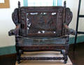 English oak bench at 1749 Court House Museum. Plymouth, MA
