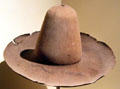 Beaver hat of Mayflower colonist Constance Hopkins Snow at Pilgrim Hall Museum. Plymouth, MA