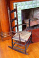 Ladder-back rocking chair at Mayflower Society House. Plymouth, MA.