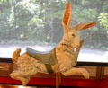 Flirting rabbit carousel figure by Dentzel Carousel Co. of Philadelphia at Heritage Plantation. Sandwich, MA.