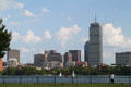 Back Bay skyline & Prudential Tower over Charles River. Boston, MA.