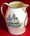 Pitcher of USS Constitution by Herculaneum Pottery at USS Constitution Museum. Boston, MA.