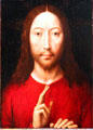 Christ Blessing painting by Hans Memling at Museum of Fine Arts. Boston, MA.