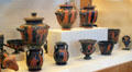 Collection of ancient Greek pottery at Museum of Fine Arts. Boston, MA.
