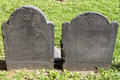 Pair of tombstones with winged skulls at Granary Burying Ground. Boston, MA.