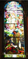 Stained glass window of St John by John La Farge at Trinity Church. Boston, MA.