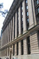 Neoclassical side facade of Boston City Hall Annex. Boston, MA.