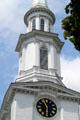 Clock tower of First Congregational Unitarian Church. Lexington, MA.