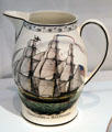 Ship Orozimbo earthenware pitcher by Herculaneum Factory of Liverpool at Peabody Essex Museum. Salem, MA.