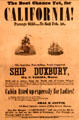 Poster of Ship Duxbury for California at Peabody Essex Museum. Salem, MA.