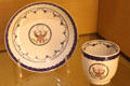 Chinese export cup & plate with Great Seal of the United States at Peabody Essex Museum. Salem, MA.