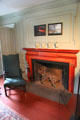 Fireplace in federal-style parlor of Crowninshield-Bentley House of Peabody Essex Museum. Salem, MA