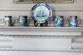 Chinese porcelain on mantle of dining room fireplace at Peirce-Nichols House. Salem, MA.
