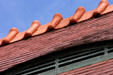 Roof tiles of Crane Library. Quincy, MA.
