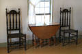 Drop-leaf table & chairs at John Adams birthplace. Quincy, MA.