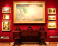 Niagara painting by William Morris Hunt over sideboard possibly from New York City at Museum of Fine Arts. Boston, MA