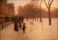 Boston Commons at Twilight painting by Childe Hassam at Museum of Fine Arts. Boston, MA.