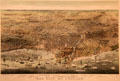 City of Chicago bird's-eye view lithograph by Currier & Ives at Museum of Fine Arts. Boston, MA.