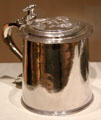 Silver tankard by Robert Sanderson & son of Boston at Museum of Fine Arts. Boston, MA.