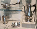 Silver objects by Paul Revere Sr. & Jr. of Boston at Museum of Fine Arts. Boston, MA.